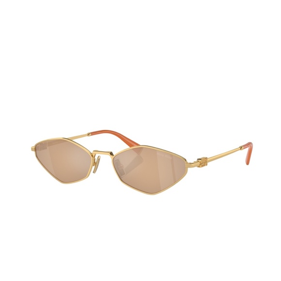 MIU MIU 56ZS MU 5AK40D Gold and Light Orange Mirror Lens Sunglasses MIUMIU 56 main image 4